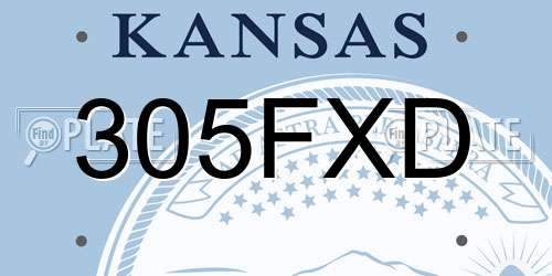 305FXD Kansas License Plate