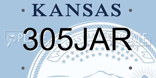305JAR Kansas License Plate