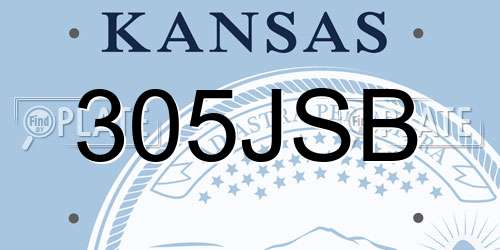 305JSB Kansas License Plate