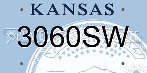 3060SW Kansas License Plate