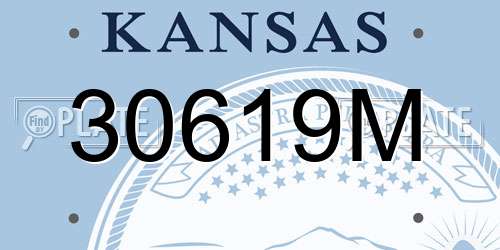 30619M Kansas License Plate