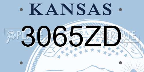 3065ZD Kansas License Plate