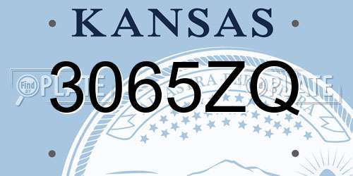 3065ZQ Kansas License Plate