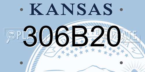 306B20 Kansas License Plate