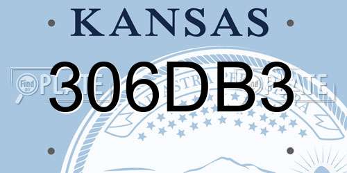 306DB3 Kansas License Plate