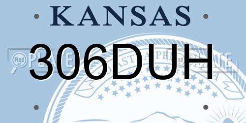 306DUH Kansas License Plate