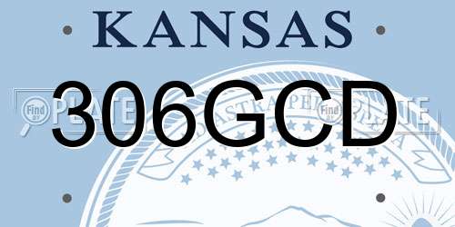 306GCD Kansas License Plate