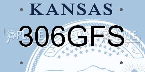 306GFS Kansas License Plate