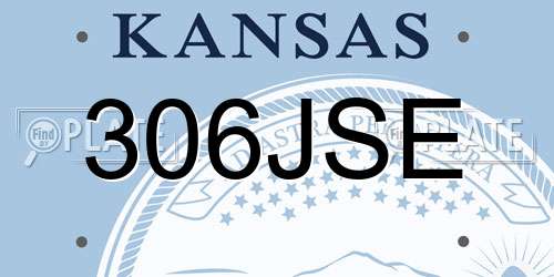 306JSE Kansas License Plate