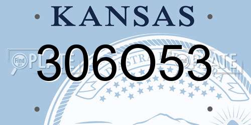 306O53 Kansas License Plate