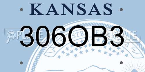 306OB3 Kansas License Plate