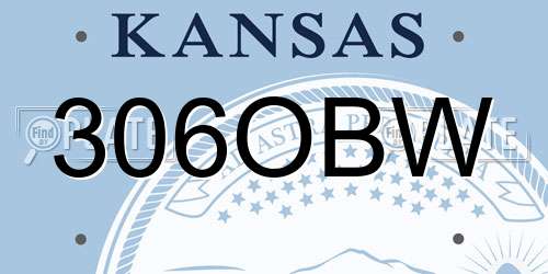 306OBW Kansas License Plate
