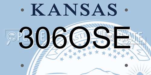 306OSE Kansas License Plate