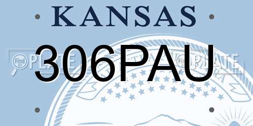 306PAU Kansas License Plate