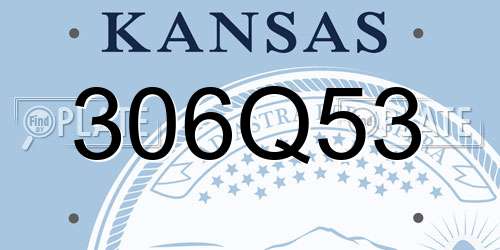 306Q53 Kansas License Plate