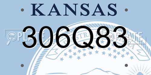 306Q83 Kansas License Plate