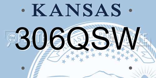 306QSW Kansas License Plate