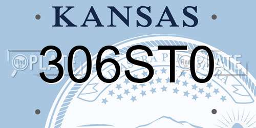 306ST0 Kansas License Plate
