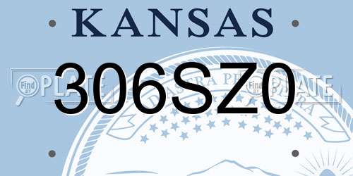 306SZ0 Kansas License Plate