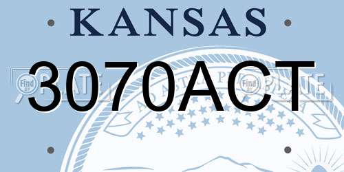 3070ACT Kansas License Plate