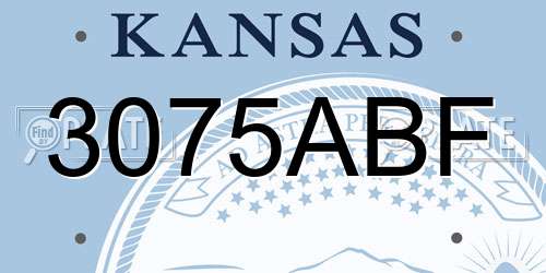 3075ABF Kansas License Plate