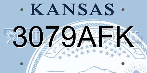3079AFK Kansas License Plate