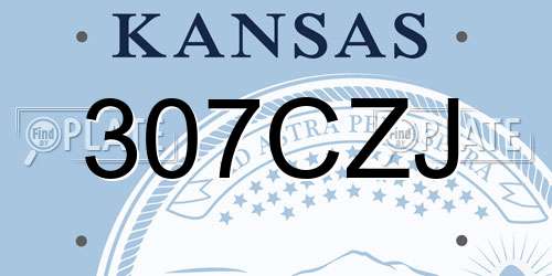 307CZJ Kansas License Plate