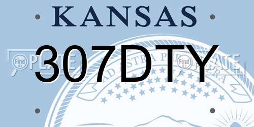 307DTY Kansas License Plate
