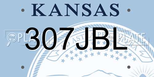 307JBL Kansas License Plate