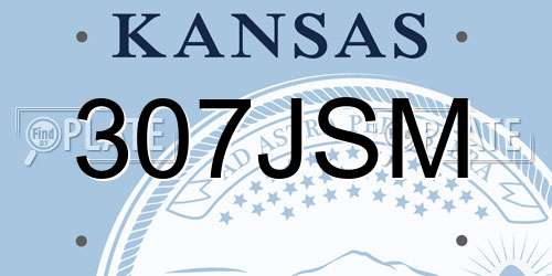 307JSM Kansas License Plate