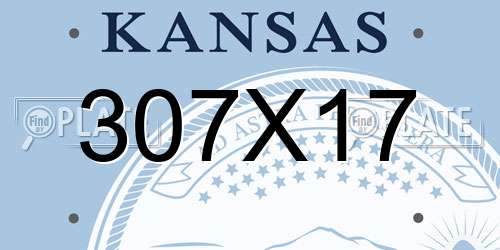 307X17 Kansas License Plate