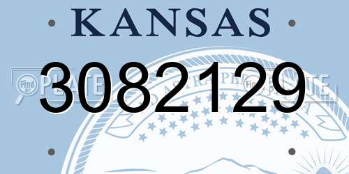 3082129 Kansas License Plate