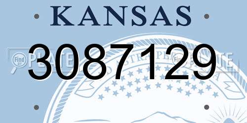 3087129 Kansas License Plate