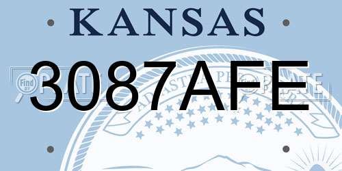 3087AFE Kansas License Plate