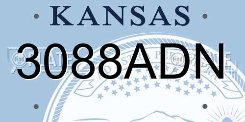 3088ADN Kansas License Plate