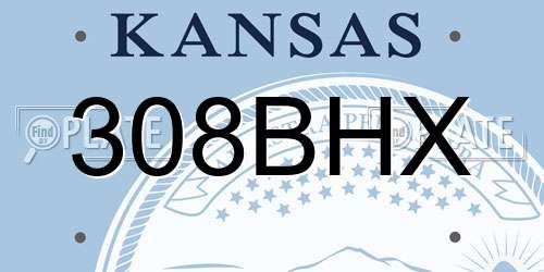 308BHX Kansas License Plate