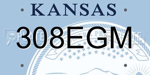 308EGM Kansas License Plate