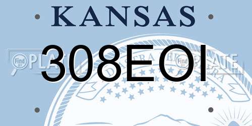 308EOI Kansas License Plate