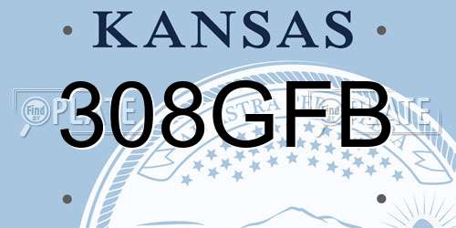 308GFB Kansas License Plate
