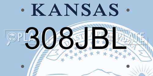 308JBL Kansas License Plate