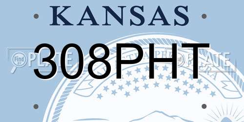 308PHT Kansas License Plate
