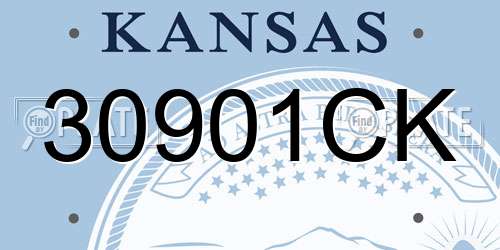 30901CK Kansas License Plate