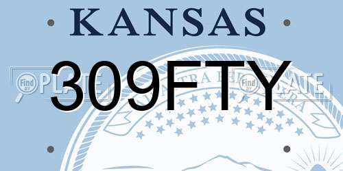 309FTY Kansas License Plate