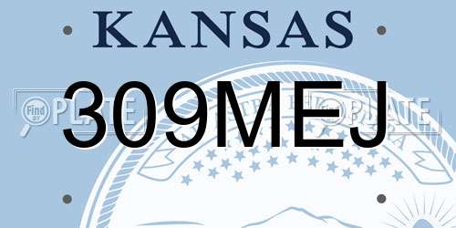 309MEJ Kansas License Plate