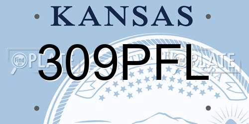 309PFL Kansas License Plate