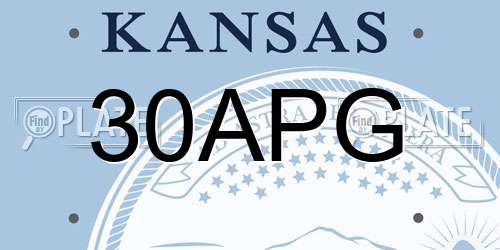 30APG Kansas License Plate