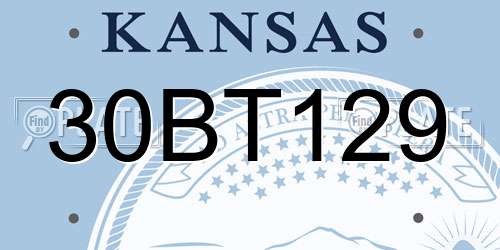 30BT129 Kansas License Plate