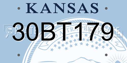 30BT179 Kansas License Plate