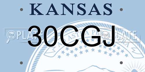 30CGJ Kansas License Plate