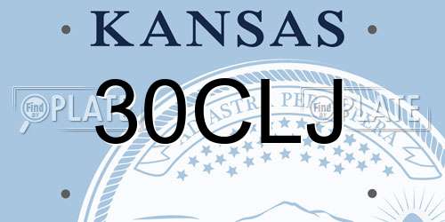 30CLJ Kansas License Plate